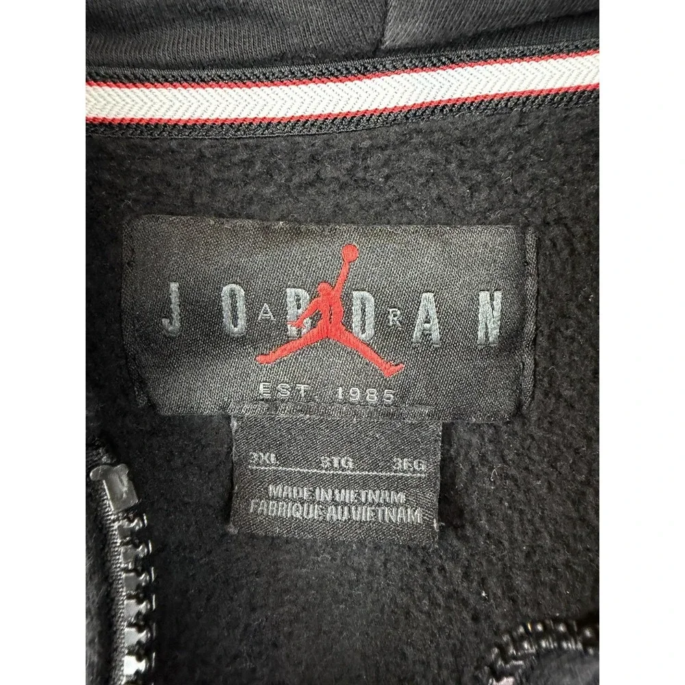 Jordan Hoodie Men 2XL Black Full Zip Fleece Sweatshirt Jumpman Nike Heavyweight